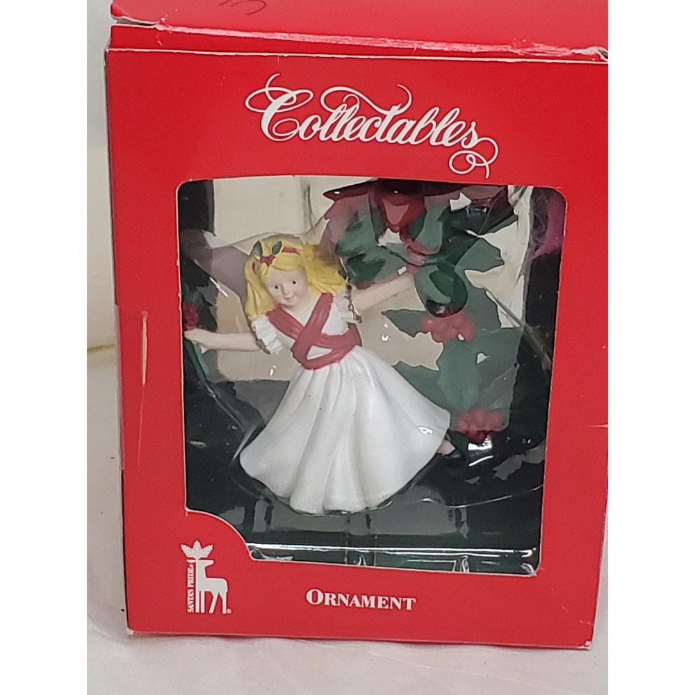 Santas Pride Collectables Christmas Ornament Fairy Angel White Dress Red Sash